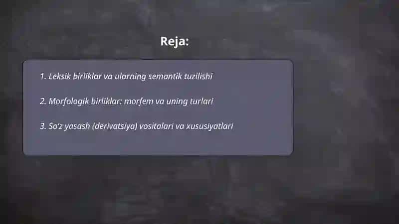 Leksik va morfologik birliklar 2