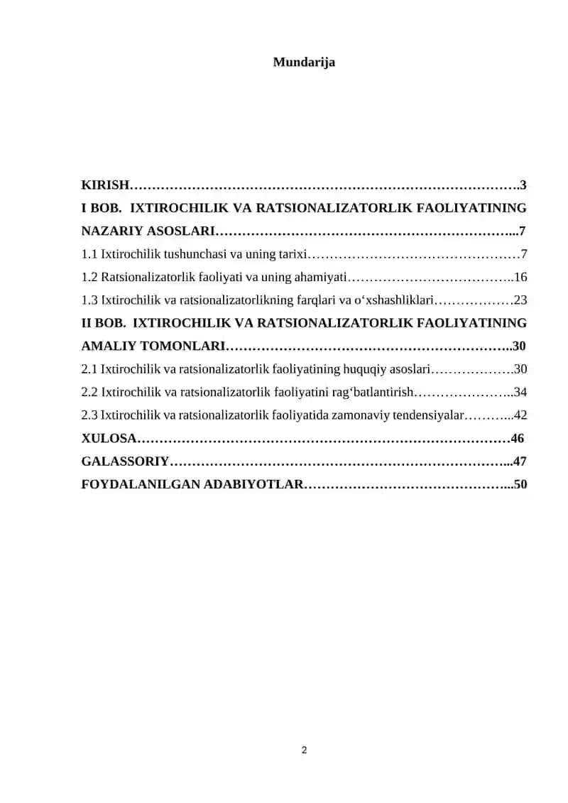 Ixtirochilik, ratsionalizatorlik faoliyati 2