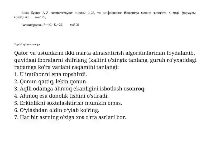 Sezar uchun alfabit krill 2