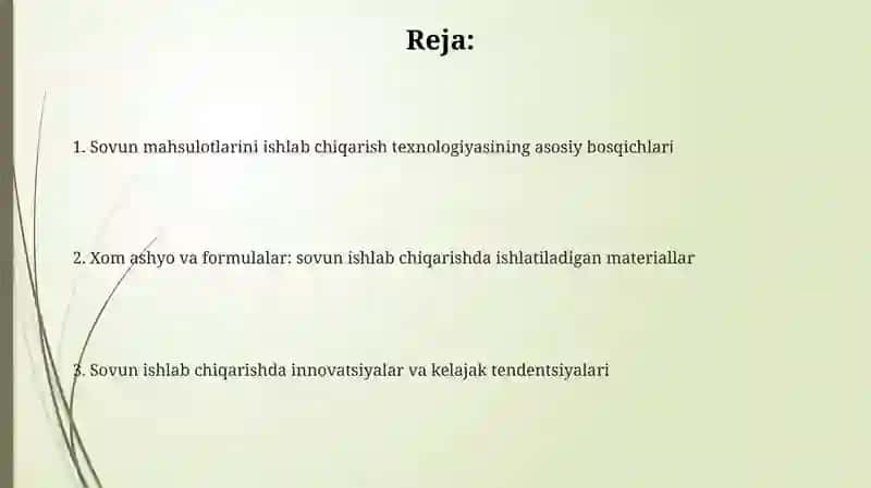 Sovun buyumlar ishlab chiqarish texnologiyasi 2