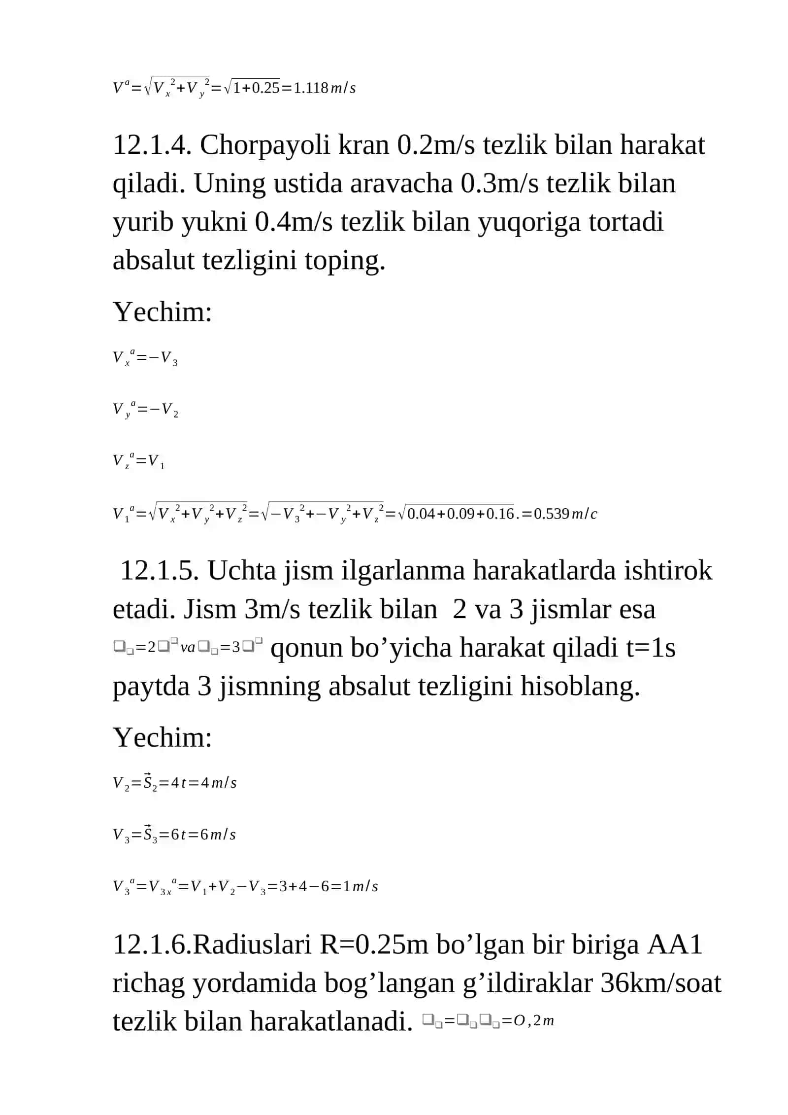 Ilgarlanma harakatlarni qo’shish 2