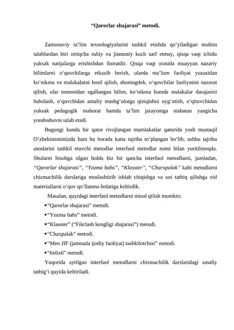 Tekhnologiya fanida ko'proq samara beradigan o'qitish shakllari 2