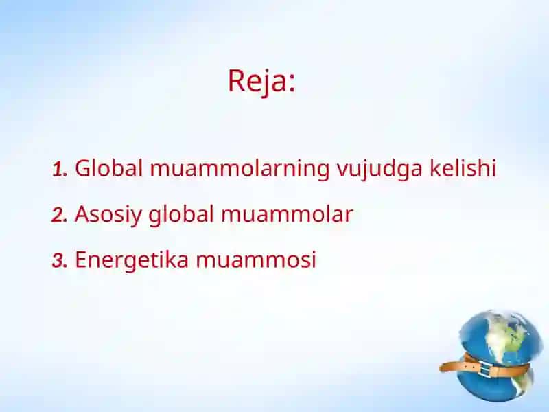 Global muammolarning mezonlari va darajalari 2