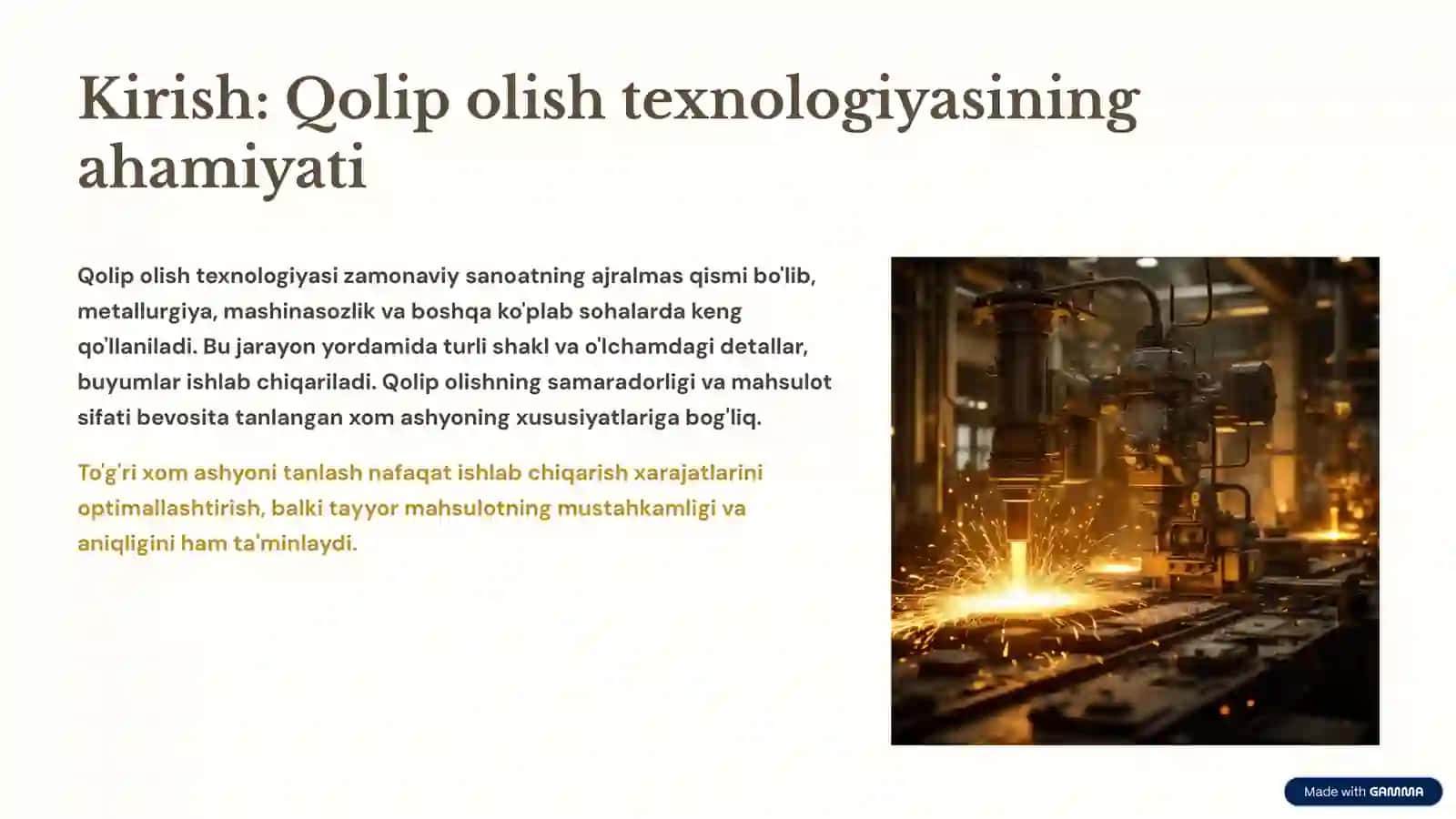 Qolip Oluvchi Xom Ashyolar: Tasnif, Talablar va Tanlov 2