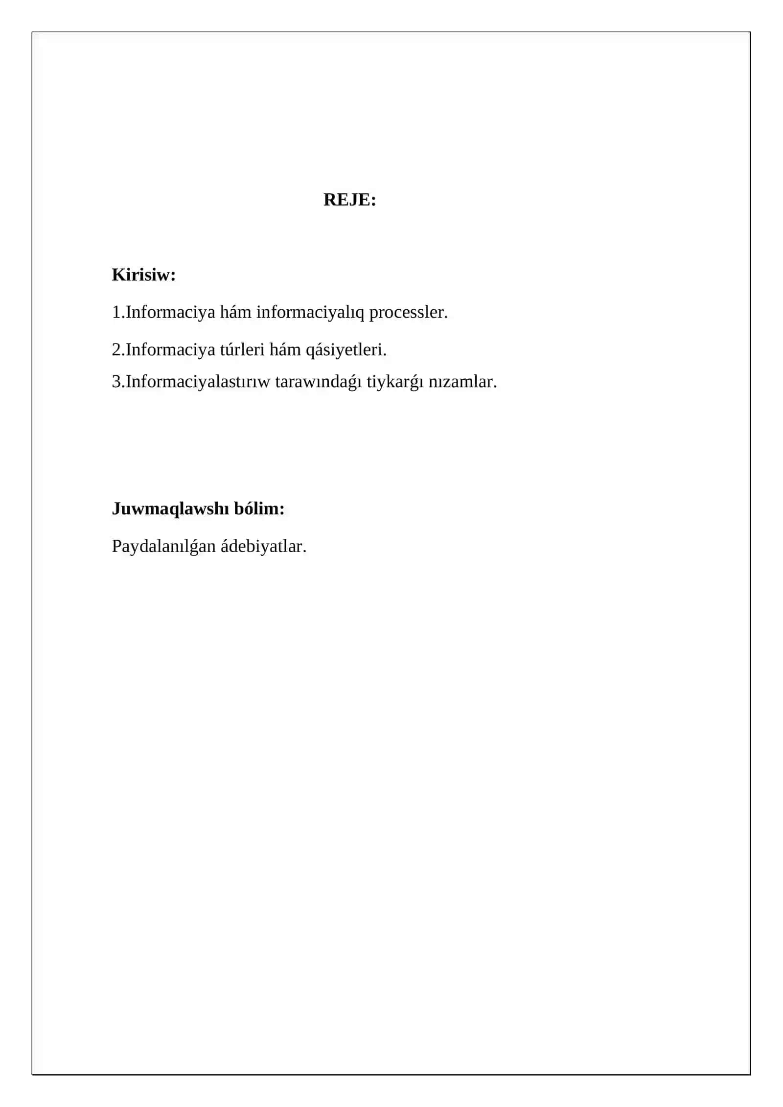 Informaciya hám informaciya processleri 2