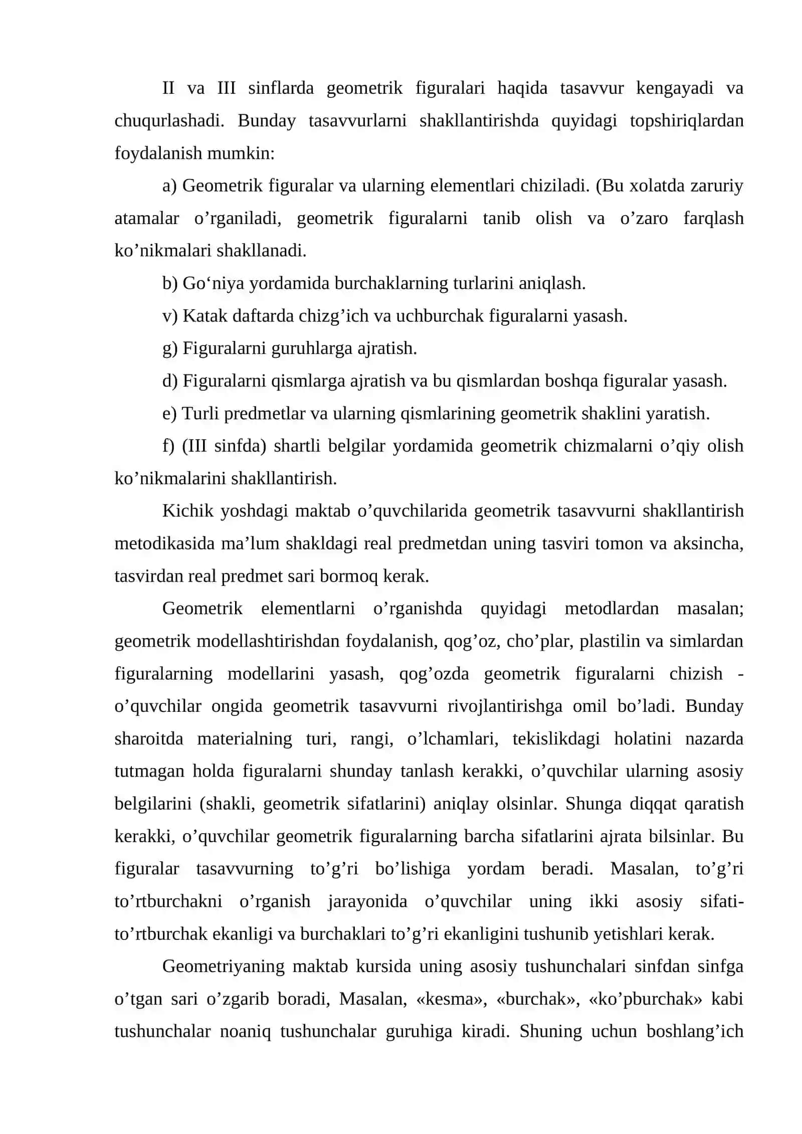 Geometriya elementlarini o‘rgatish usullari 2