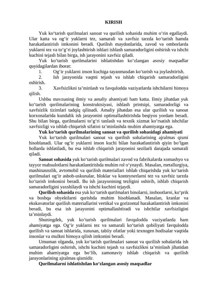 Yuk ko'tarish qurilmalarining vazifalari va umumiy tuzilishi 2