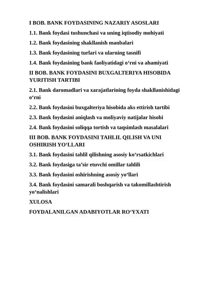 Bank foydasi va uning hisobini yuritish 2