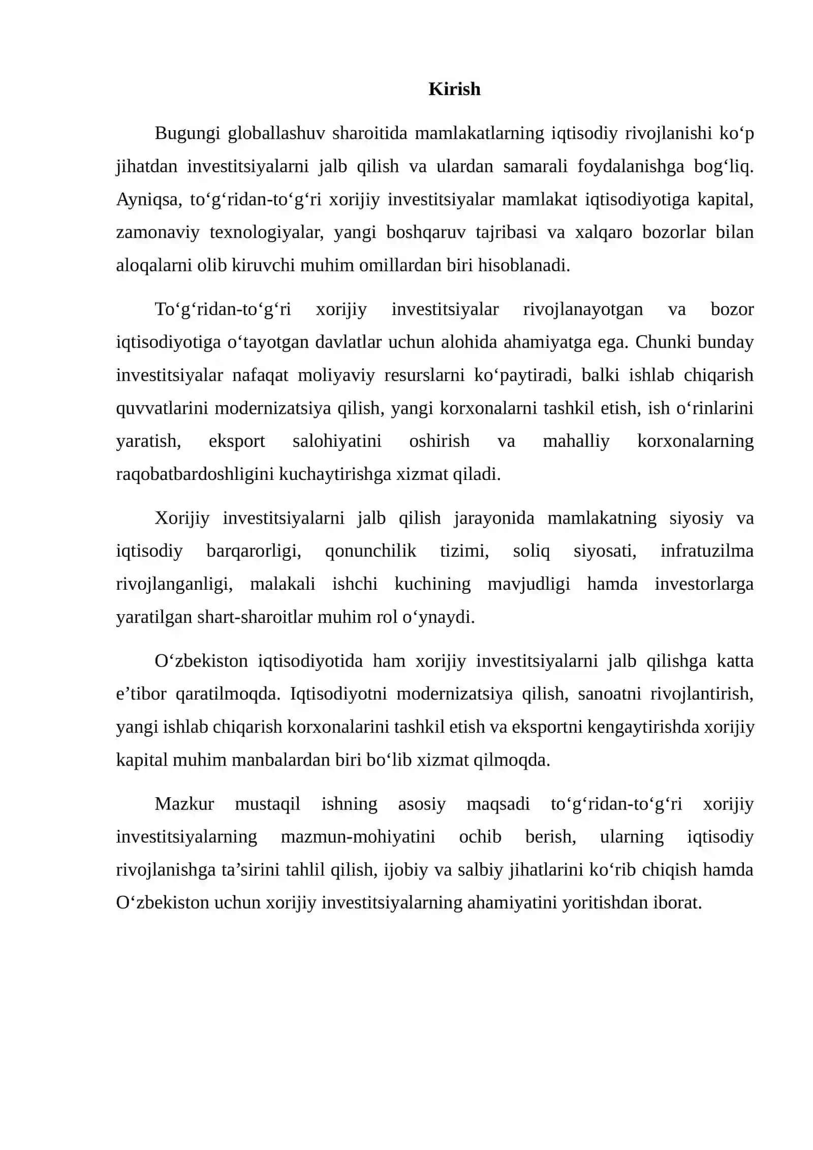 To‘g‘ridan-to‘g‘ri xorijiy investitsiyalarning iqtisodiy rivojlanishga ta’sirini tahlil qilish 2