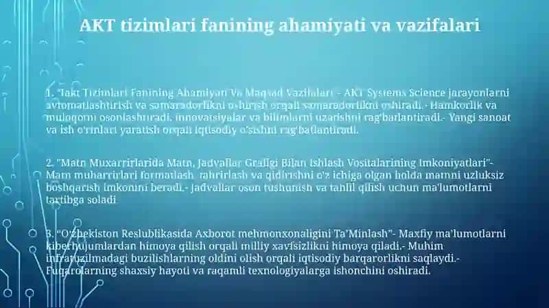 Iakt Tizimlari Fanining Ahamiyati Va Maqsad Vazifalari 2