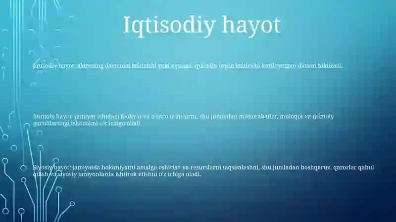 Iqtisodiy hayot 2