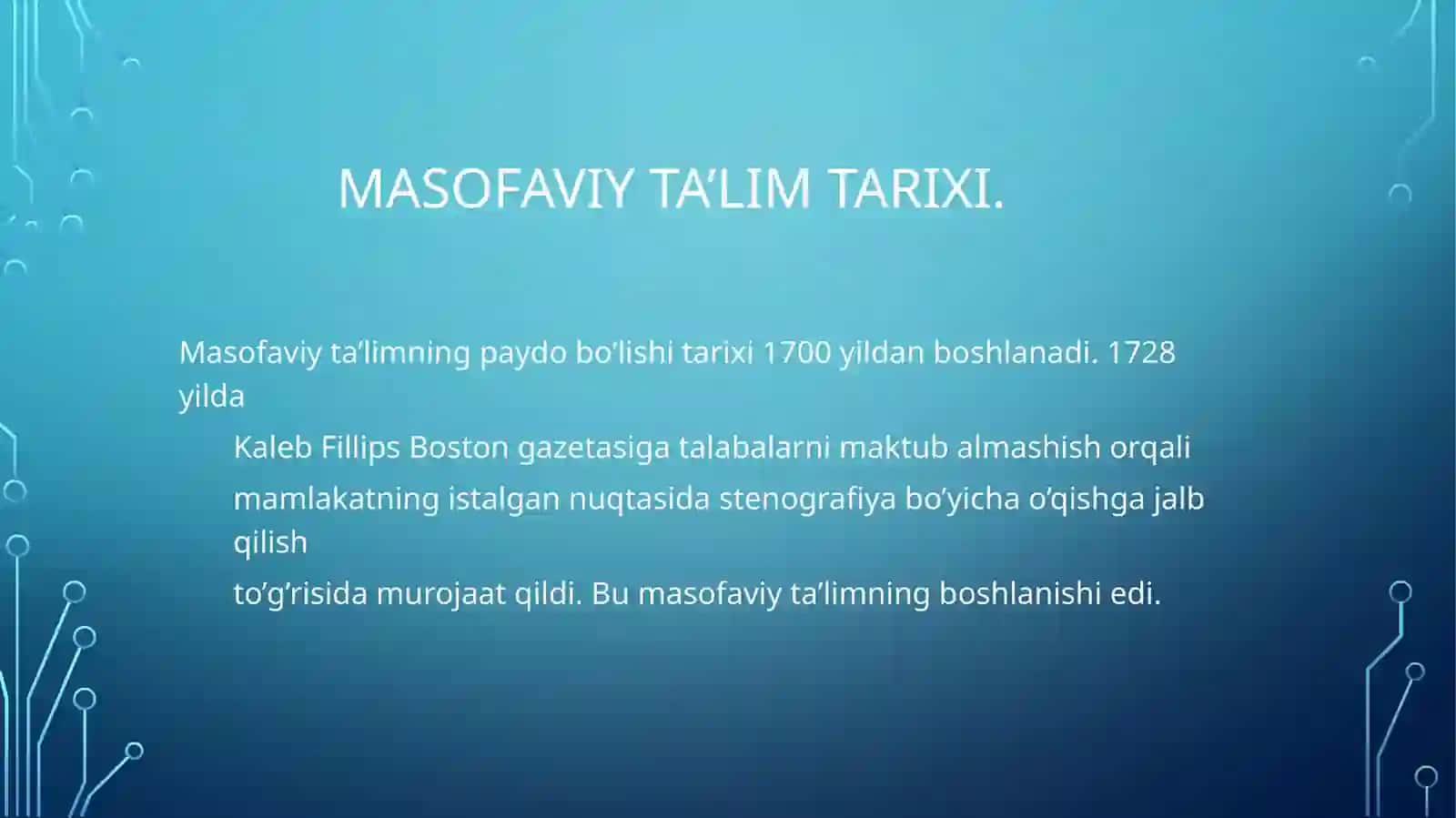 Masofaviy taʼlim asoslari 2