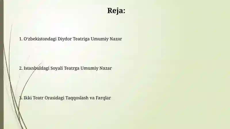 Oʻzbekistondagi Diydor Teatriga Umumiy Nazar 2