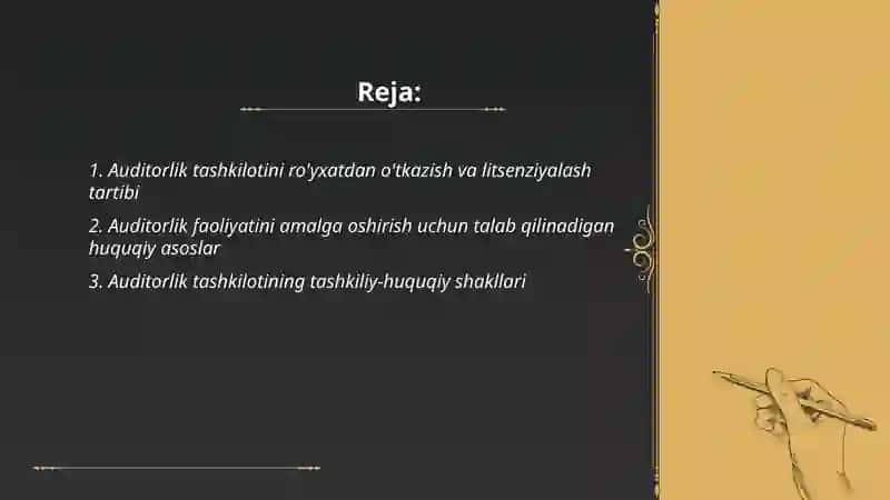 Auditorlik tashkilotlari faoliyatini tashkil etish tartibi 2
