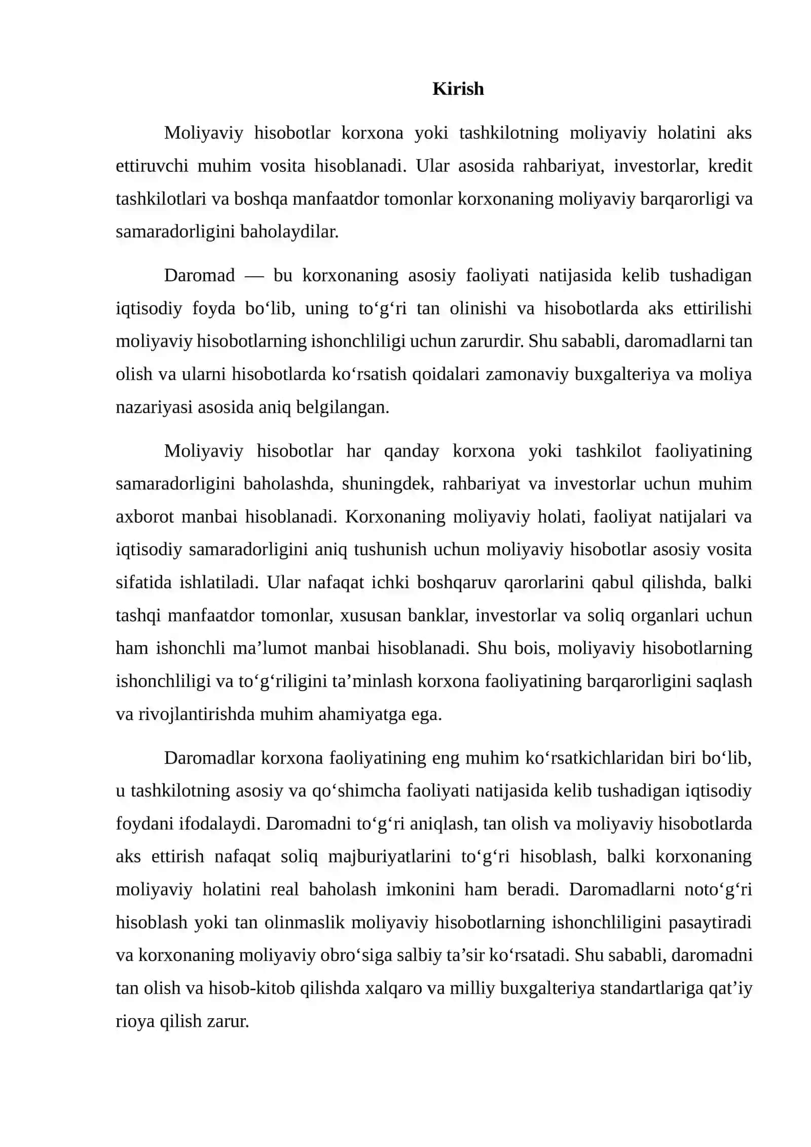 Daromadlarni tan olish va hisobotda aks ettirish 2