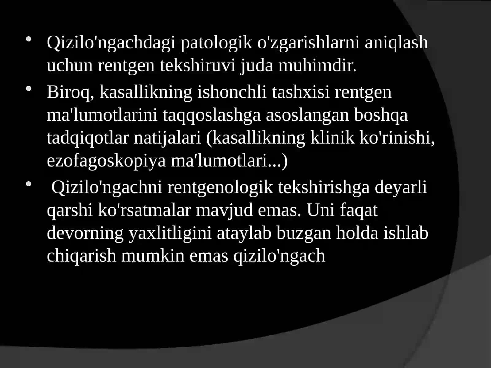 Oshqozon-ichak traktining rentgenologik anatomiyasi va rentgenopatologiyasi 2