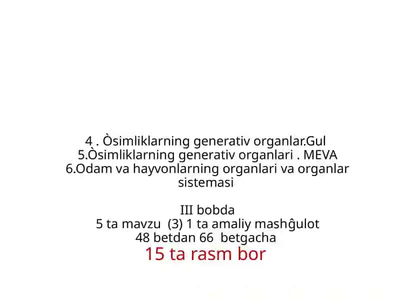 III-BOBORGAN VA ORGANLAR SISTEMASI 2