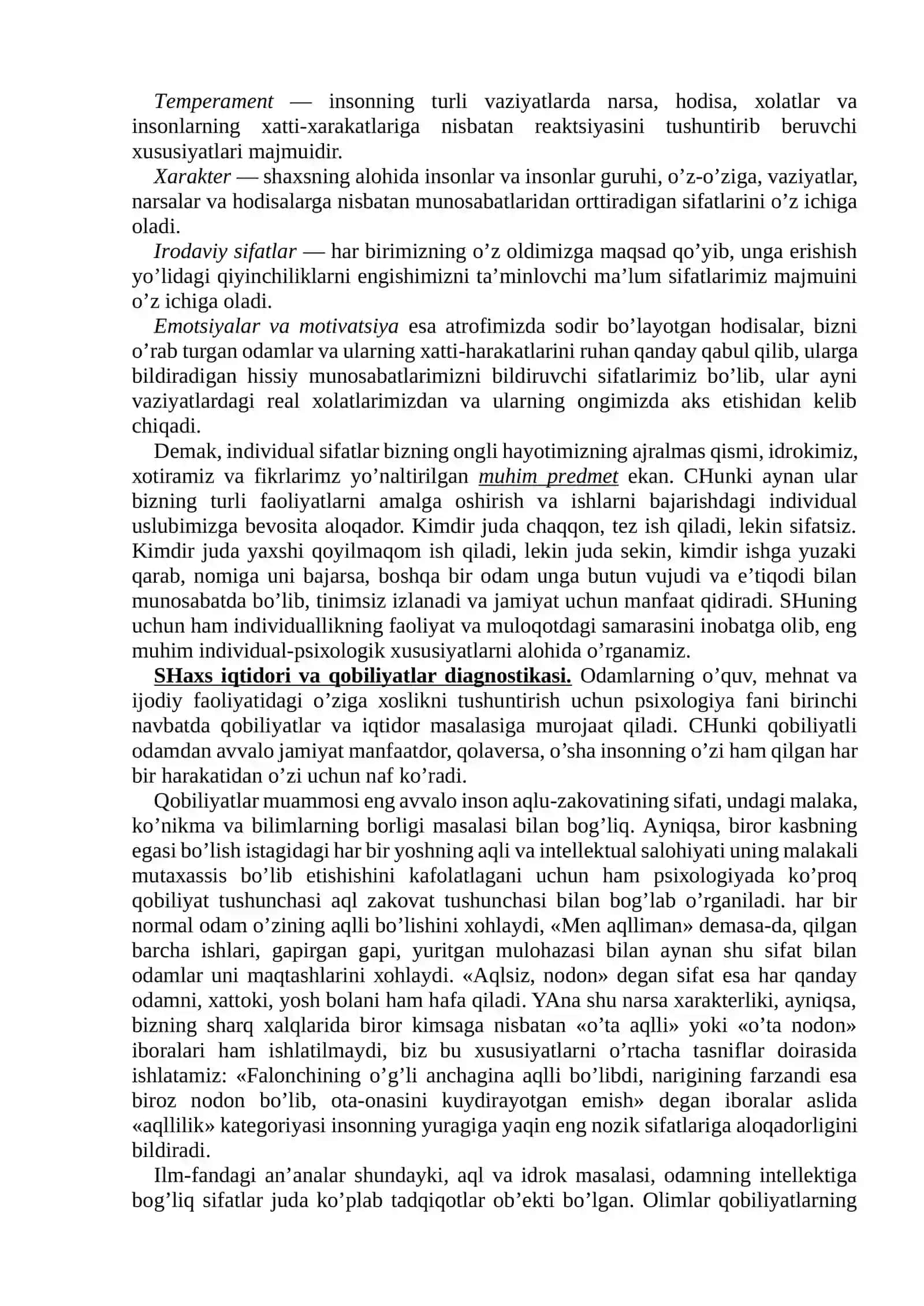 ShaxsnIng Individual Psixologik Xususiyatlari: Temperament. Xarakter. Qobiliyat va Iqtidor 2
