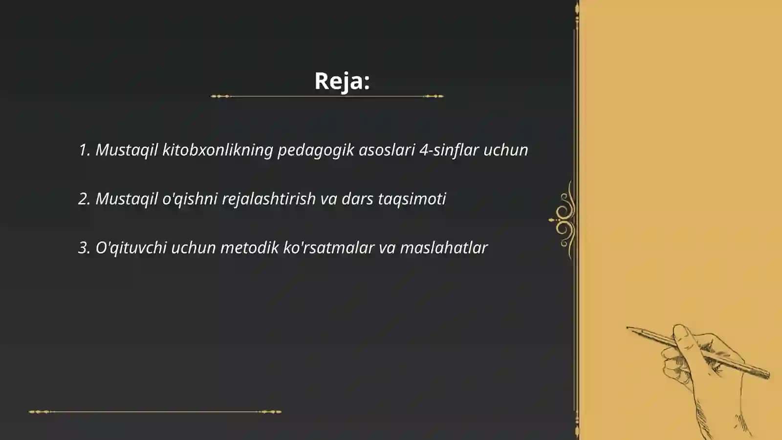 Mustaqil kitobxonlikni shakllantirish yuzasidan metodik tavsiyalar ishlab chiqish(4-sinflar uchun) 2
