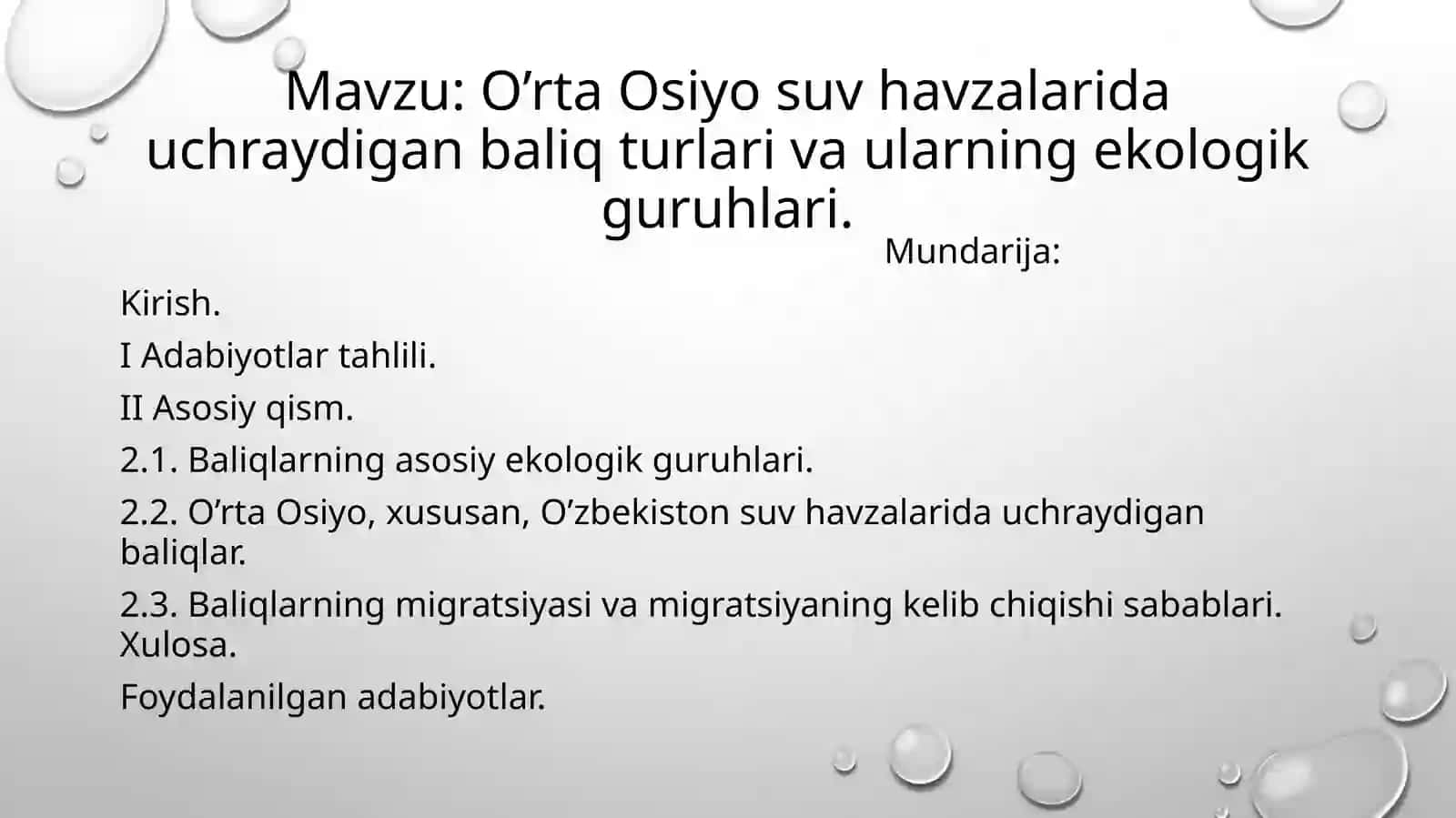 Baliqlarning ekologik guruhlari 2