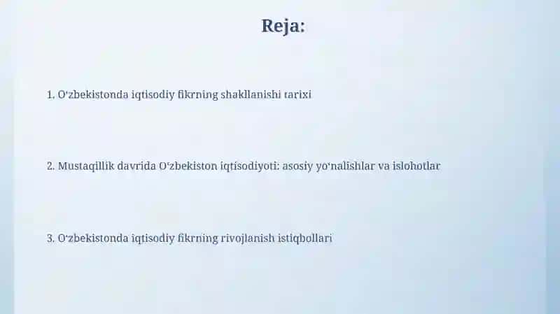 O'zbekistonda iqtisodiyot fikrining shakillanishi 2