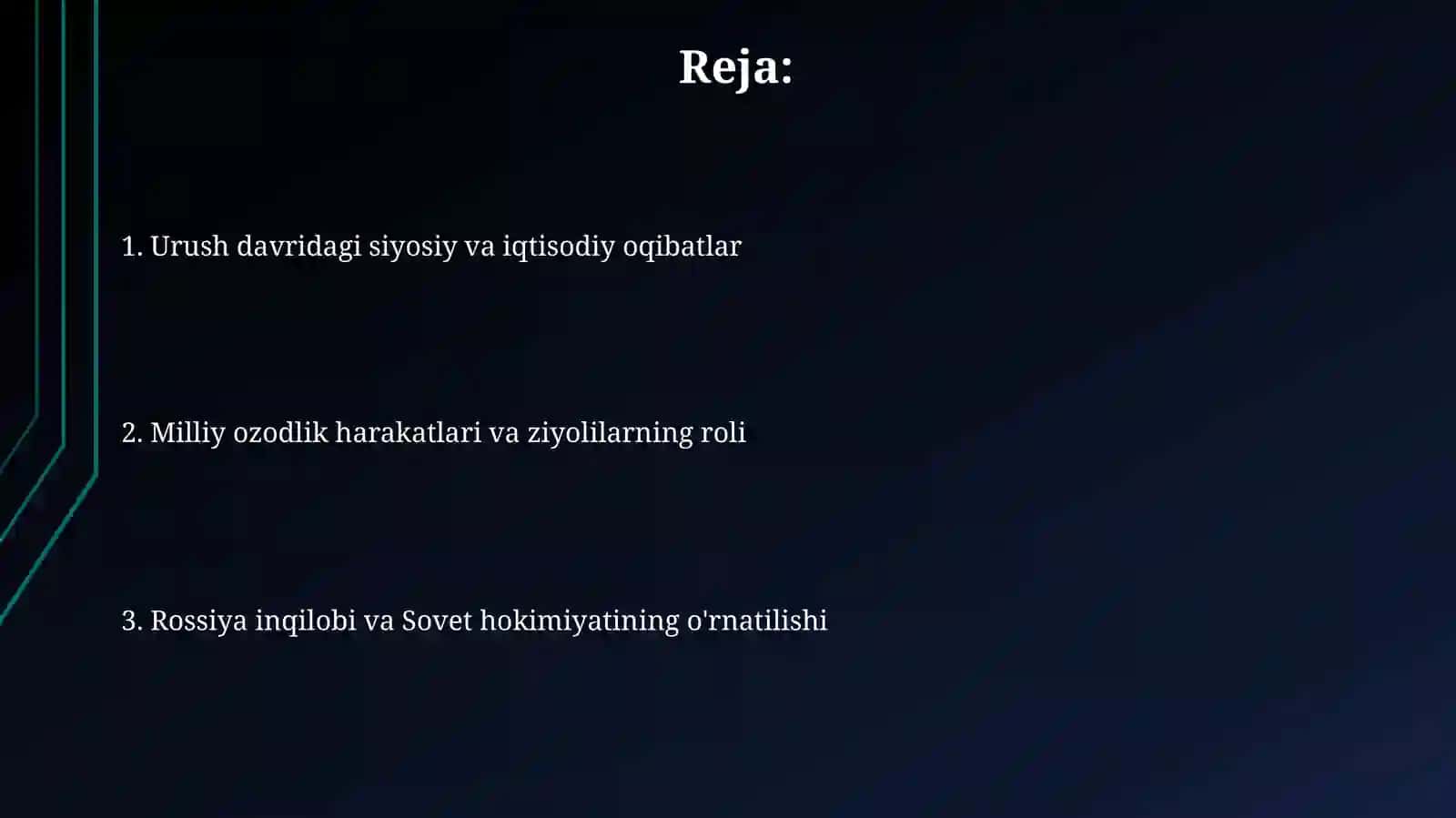 Urush arafasidagi Turkiston: Siyosiy manzara 2