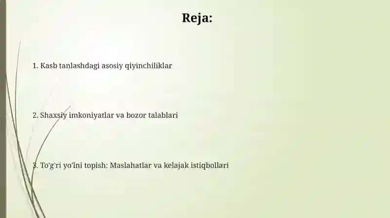 Kasbiy yo'nalishni tanlashdagi qiyinchiliklar 2