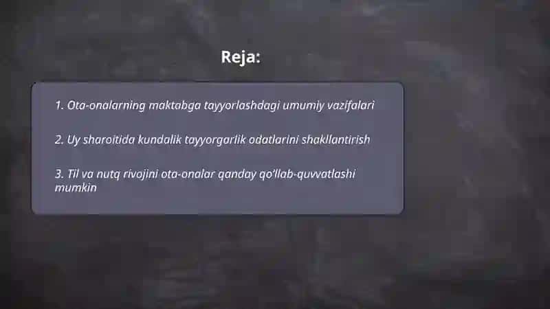 Bolalarni maktabga tayyorlashda ota-onalarning o'rni 2