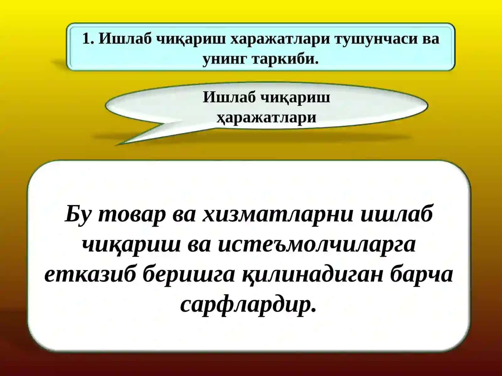 Ишлаб чиқариш ҳаражатлари 2