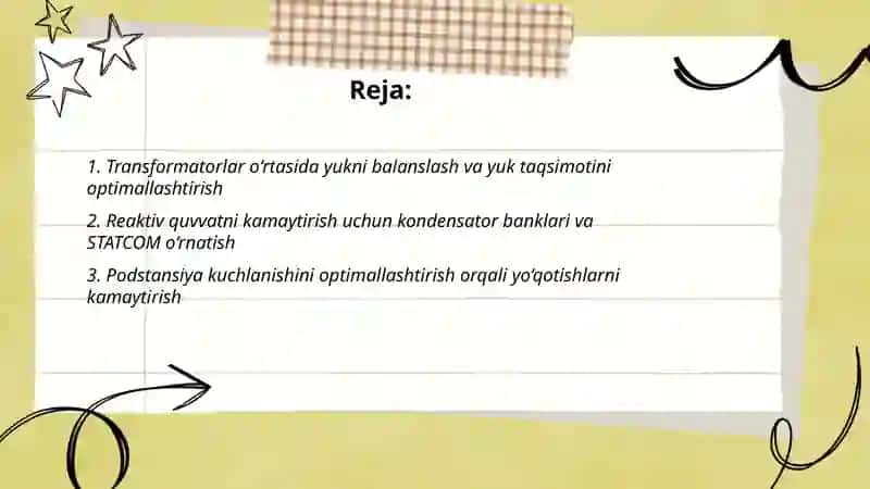 Energiya isrofini kamaytirish chora tadbirlari 2