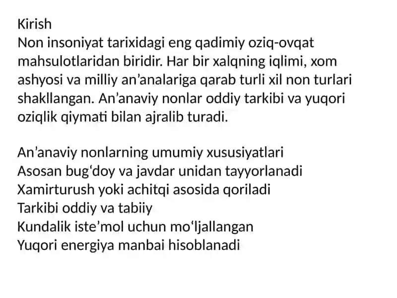 Nonvoychilikda qo‘llaniladigan an’anaviy non turlari 2