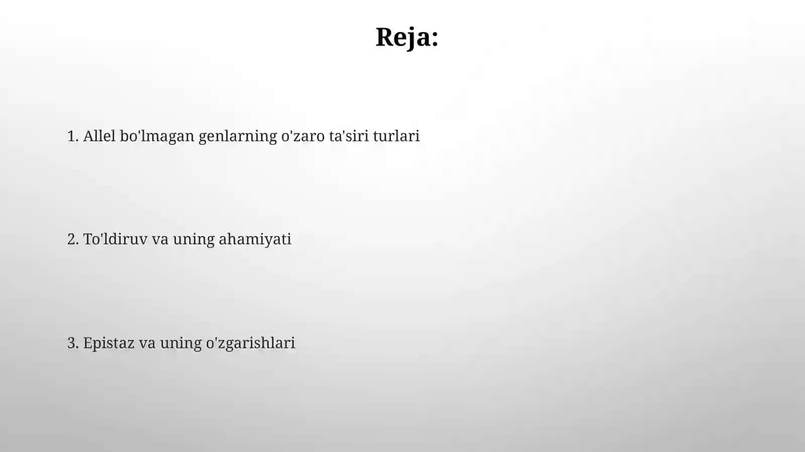 Allel bo'lmagan genlarning o'zaro ta'siri turlari 2