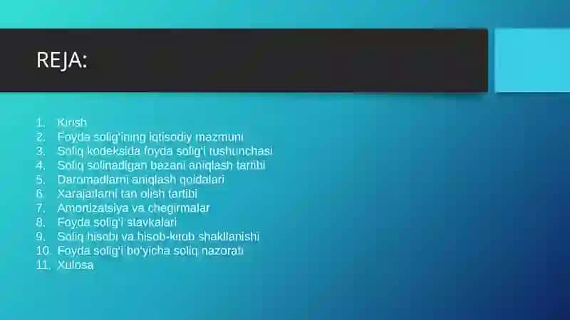 FOYDA SOLIG‘INING SOLIQ KODEKSI BO‘YICHA SHAKLLANISH JARAYONI 2