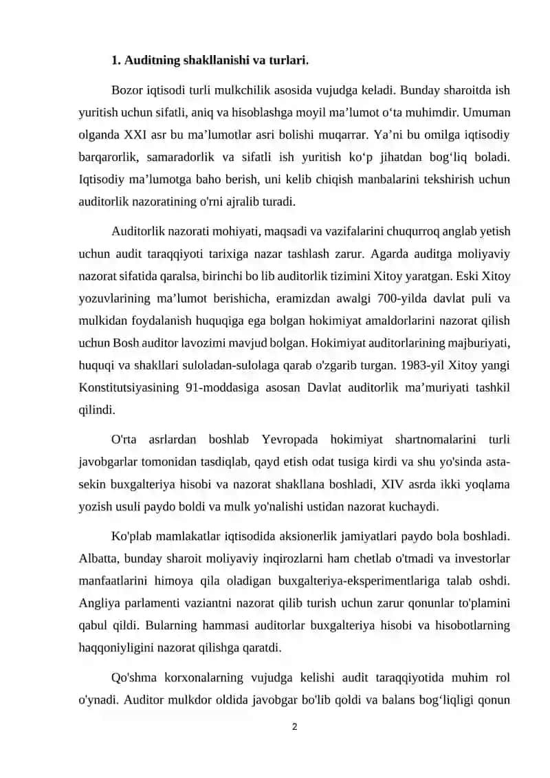 Auditning xalqaro standartlariga muvofiq tahliliy amallarining mazmuni va ularni qo’llash maqsadlari 2