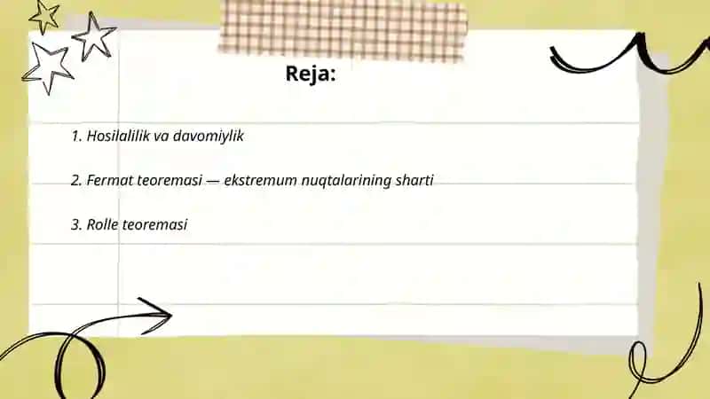 Diferensial hisobning asosiy teoremalari 2