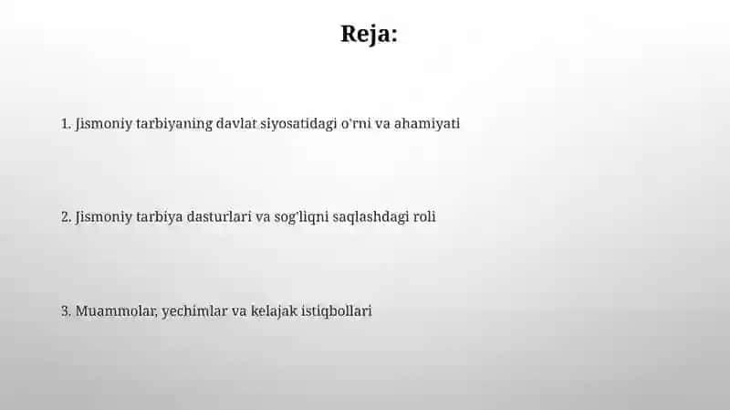 Jismoniy tarbiya dasturlari va sog'liqni saqlashdagi roli 2