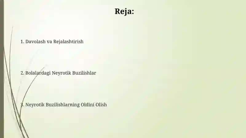 Davolash va Rejalashtirish 2