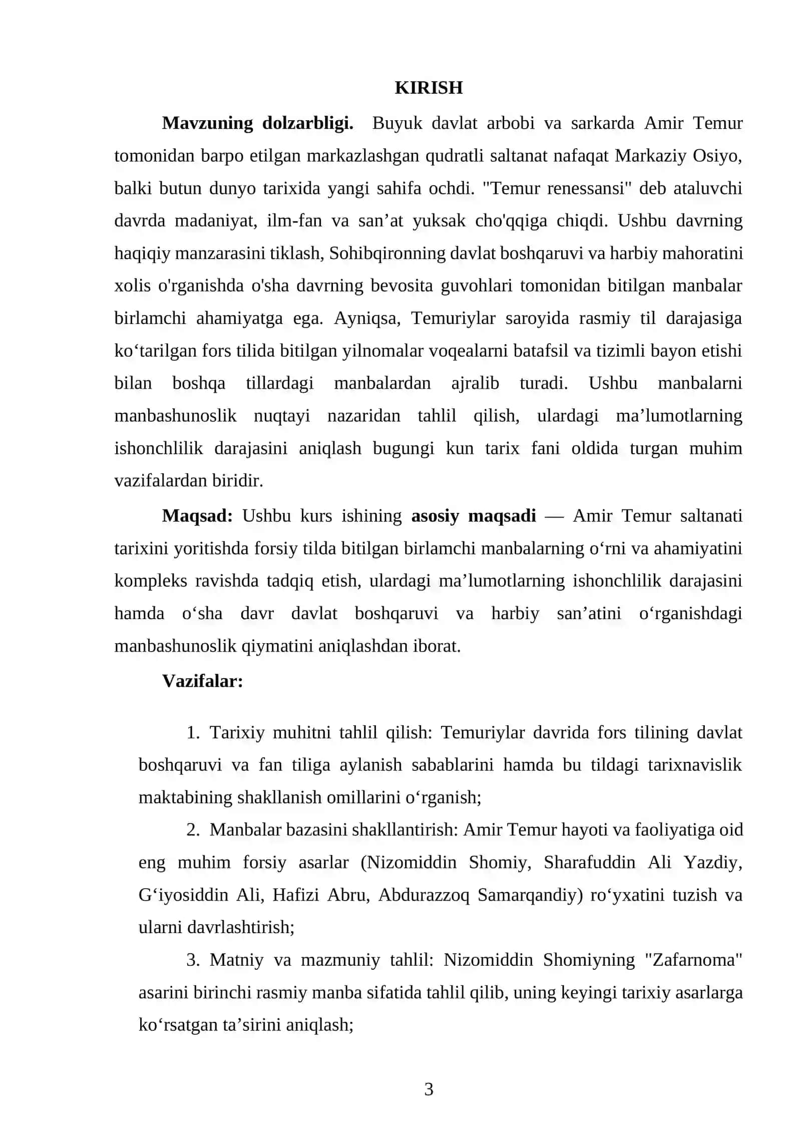 Amir temur saltanati tarixiga oid forsiy tilda yozilgan manbalar 2