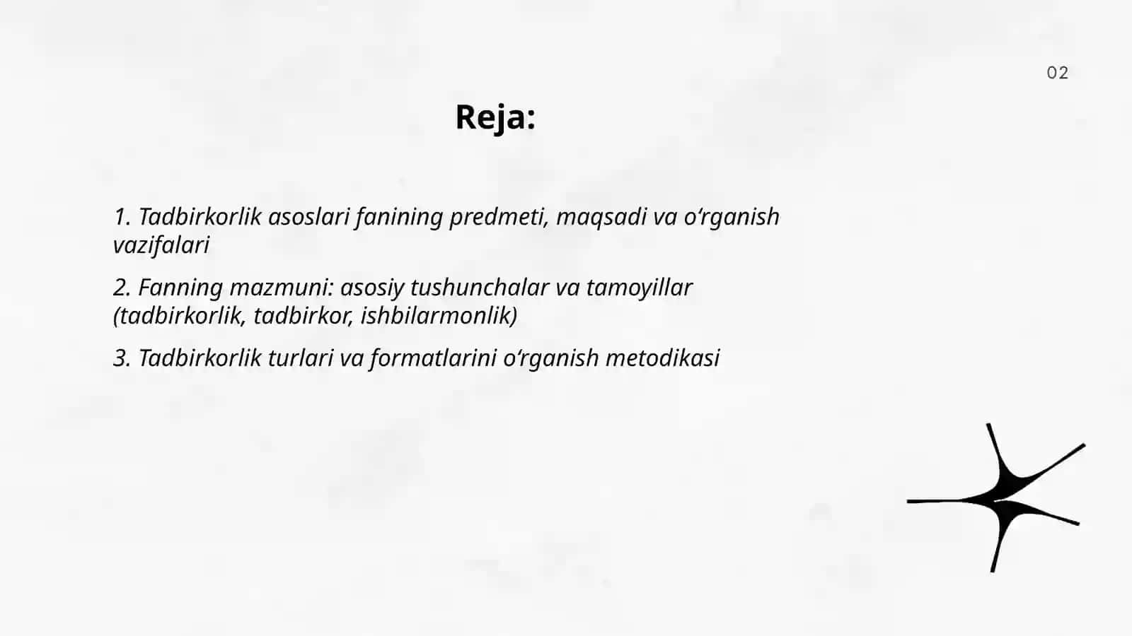 Tadbirkorlik asoslari fanining predmeti va o‘rganish usullari 2