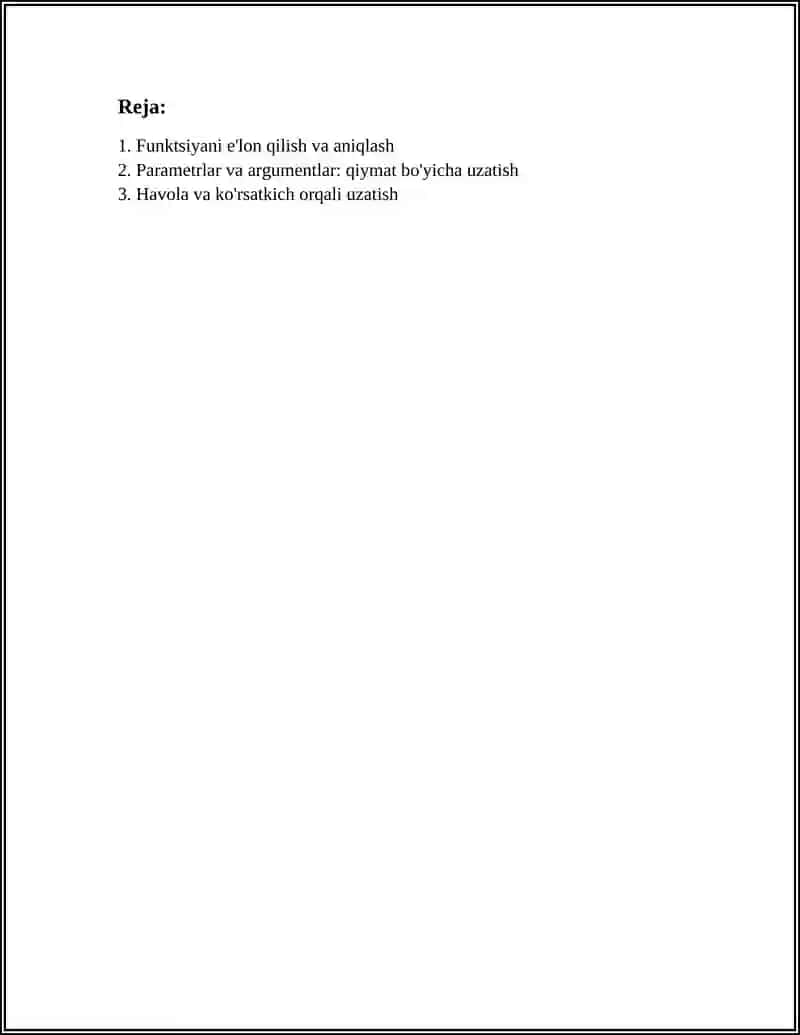 C++ TILIDA FUNKTSIYALARDAN FOYDALANISH 2