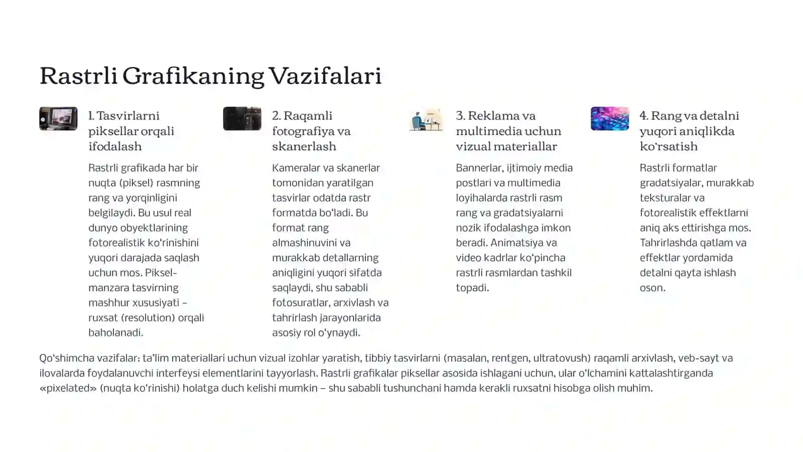 Rastrli Grafika: Vazifalari va Turlari 2