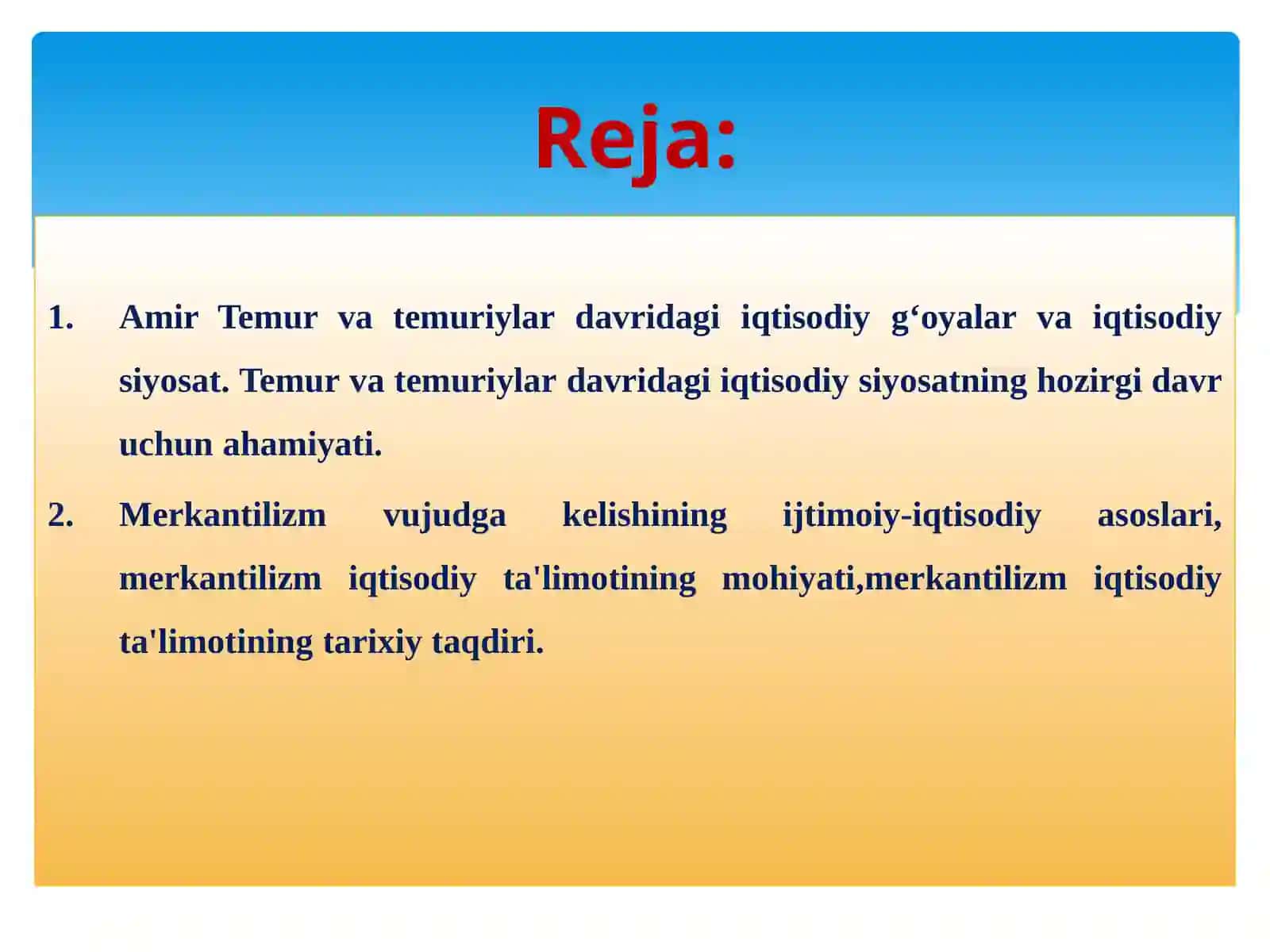 AMIR TEMUR VA TEMURIYLARDAVRIDAQIQTISODIYG‘OYALAR VA IQTISODIY SIYOSAT 2