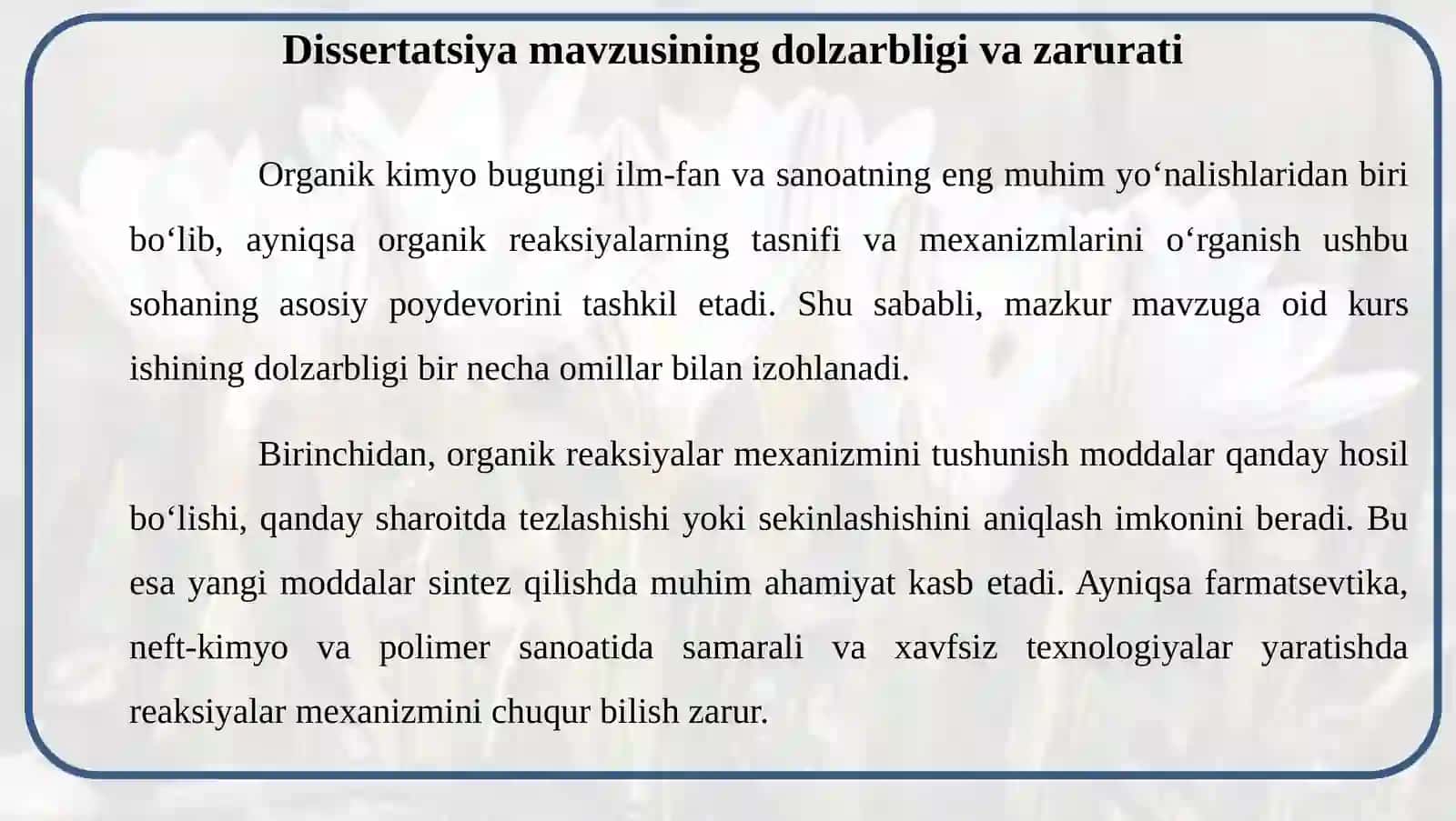 Organik reaksiyalarning tasnifi va mexanizmi 2