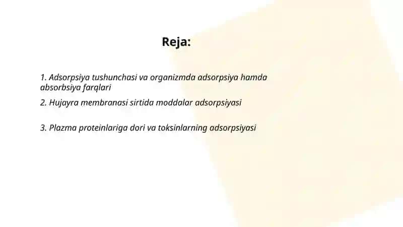 Organizmning hayot faolyatida adsorpsiya jarayoni 2