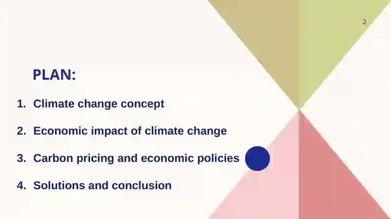 Climate Change: Economic Impact and Solutions. Discuss policies like carbon pricing 2