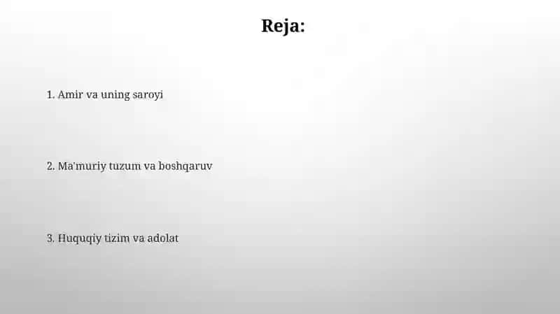 Buxoro amirligida davlat boshqaruv shakli 2