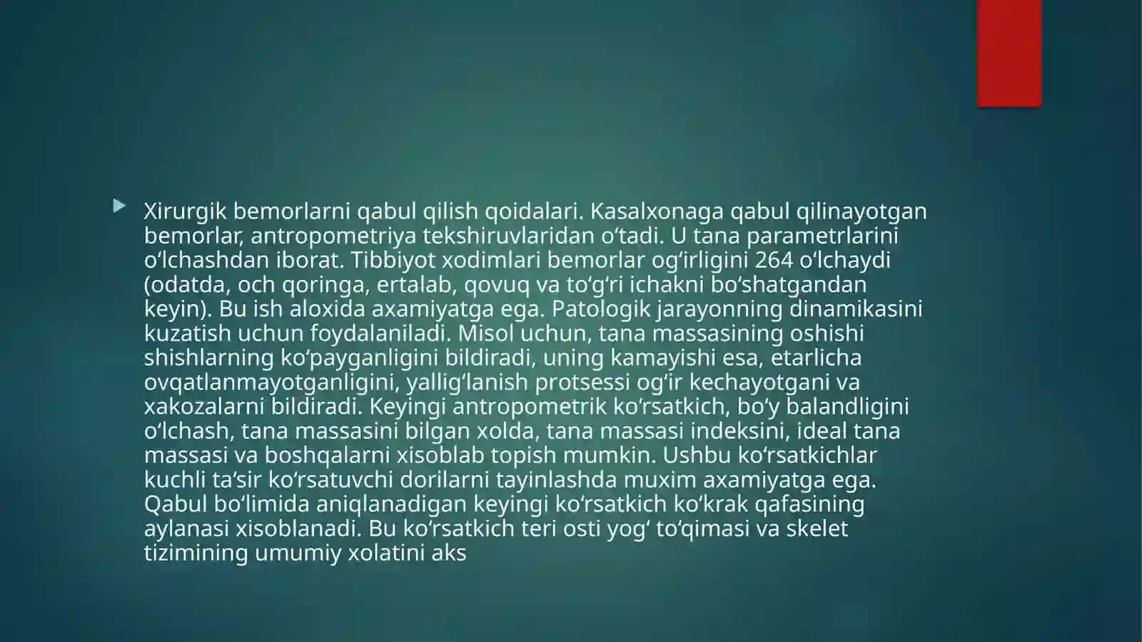 XIRURGIK BEMORLARNIQABUL QILISH.SANITAR ISHLOV BERISH.SARALASH 2