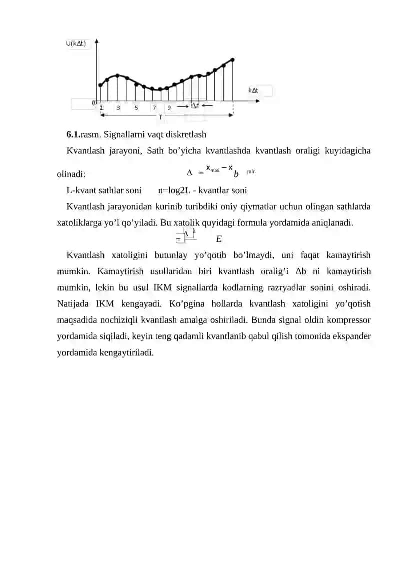 Signallarni diskretlash, kvantlash va kodlash 2