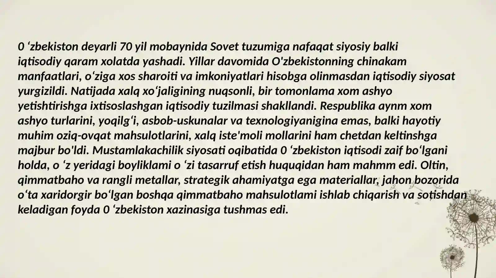 Bozor munosabatlariga o‘tishning milliy modeli: evolyutsiyasi, xususiyatlari va ustuvor yo‘nalishlari 2