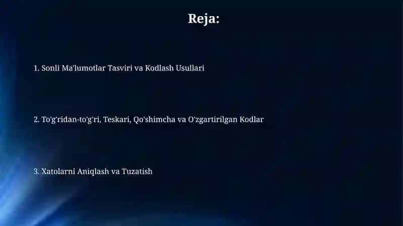 Axborotning tögriteskaritöldiruvchi va modifikatsiyalashgan kodlar 2